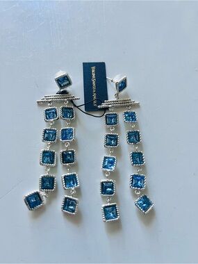 Virgins Saints & Angels Brigid waterfall post earrings blue